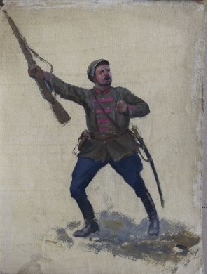Этюд "Атакующий солдат"