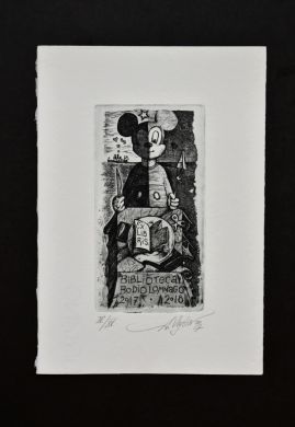 Экслибрис "Biblioteca Bodio Lomnago" (ex libris, Александр Улыбин)