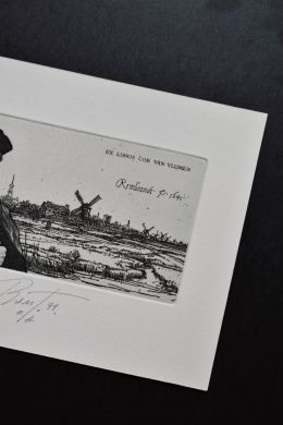 Экслибрис по Рембрандту “Вид Амстердама” (ex libris, Геннадий Вяль)