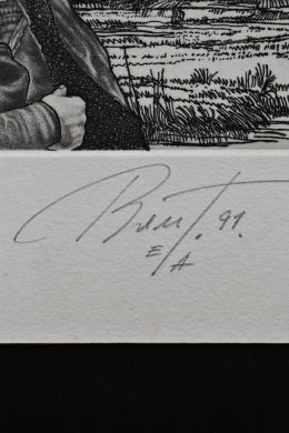 Экслибрис по Рембрандту “Вид Амстердама” (ex libris, Геннадий Вяль)
