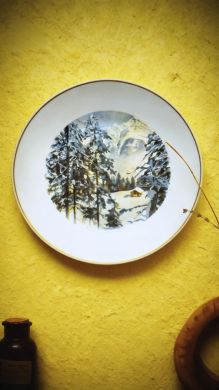 Тарелка настенная (фарфор, печать, разделка золотом, Розенталь, вторая полов. XX в.)