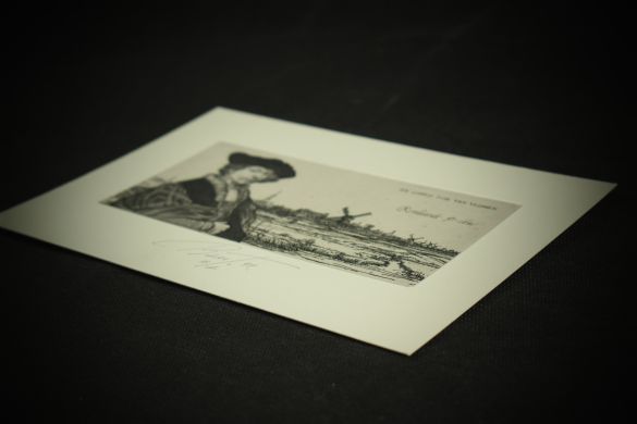 Экслибрис по Рембрандту “Вид Амстердама” (Ex Libris Cor van Vlijmen) (Геннадий Вяль)