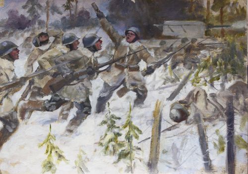 Этюд "Зимний бой"