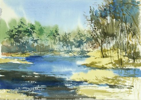 Пленэрный этюд "Весна 2022" (Ольга Данилюк)