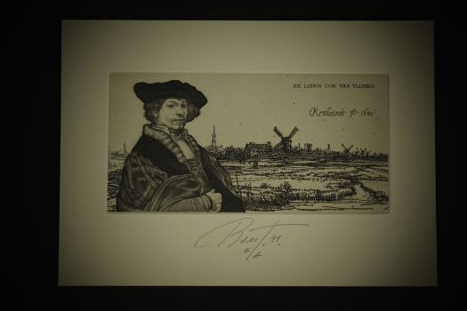 Экслибрис по Рембрандту “Вид Амстердама” (Ex Libris Cor van Vlijmen) (Геннадий Вяль)