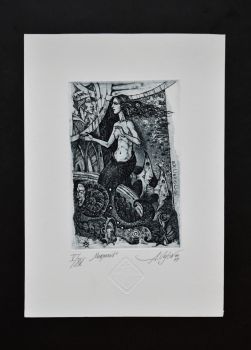Экслибрис "Mermaid" (ex libris, Александр Улыбин)