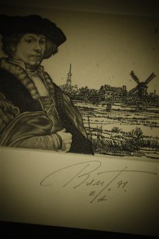 Экслибрис по Рембрандту “Вид Амстердама” (Ex Libris Cor van Vlijmen) (Геннадий Вяль)