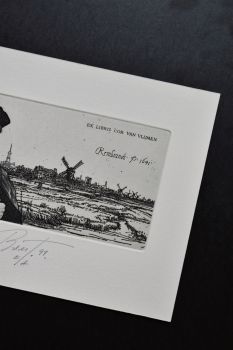 Экслибрис по Рембрандту “Вид Амстердама” (ex libris, Геннадий Вяль)