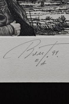 Экслибрис по Рембрандту “Вид Амстердама” (ex libris, Геннадий Вяль)